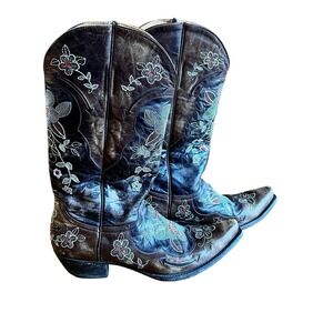 Old Gringo Floral Embroidered Western Cowboy Boots Womens 9.5 B Mexico